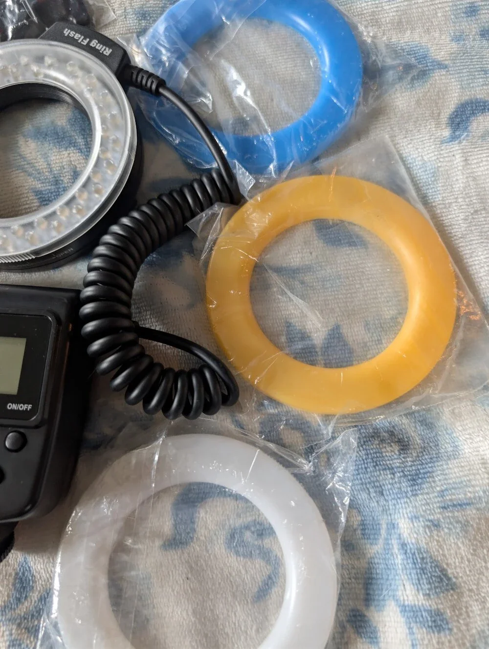 Camera Lens Adapter Rings with LED Macro Ring Light - Black